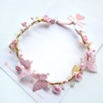 Tiara Aramada baby com Flores e Borboletas