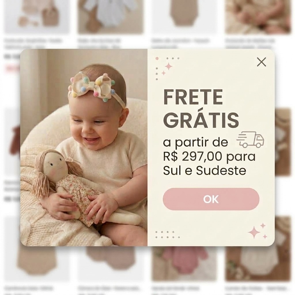 Frete grátis a partir de R$ 297 para Sul e Sudeste. Fotografia de bebê com laço.